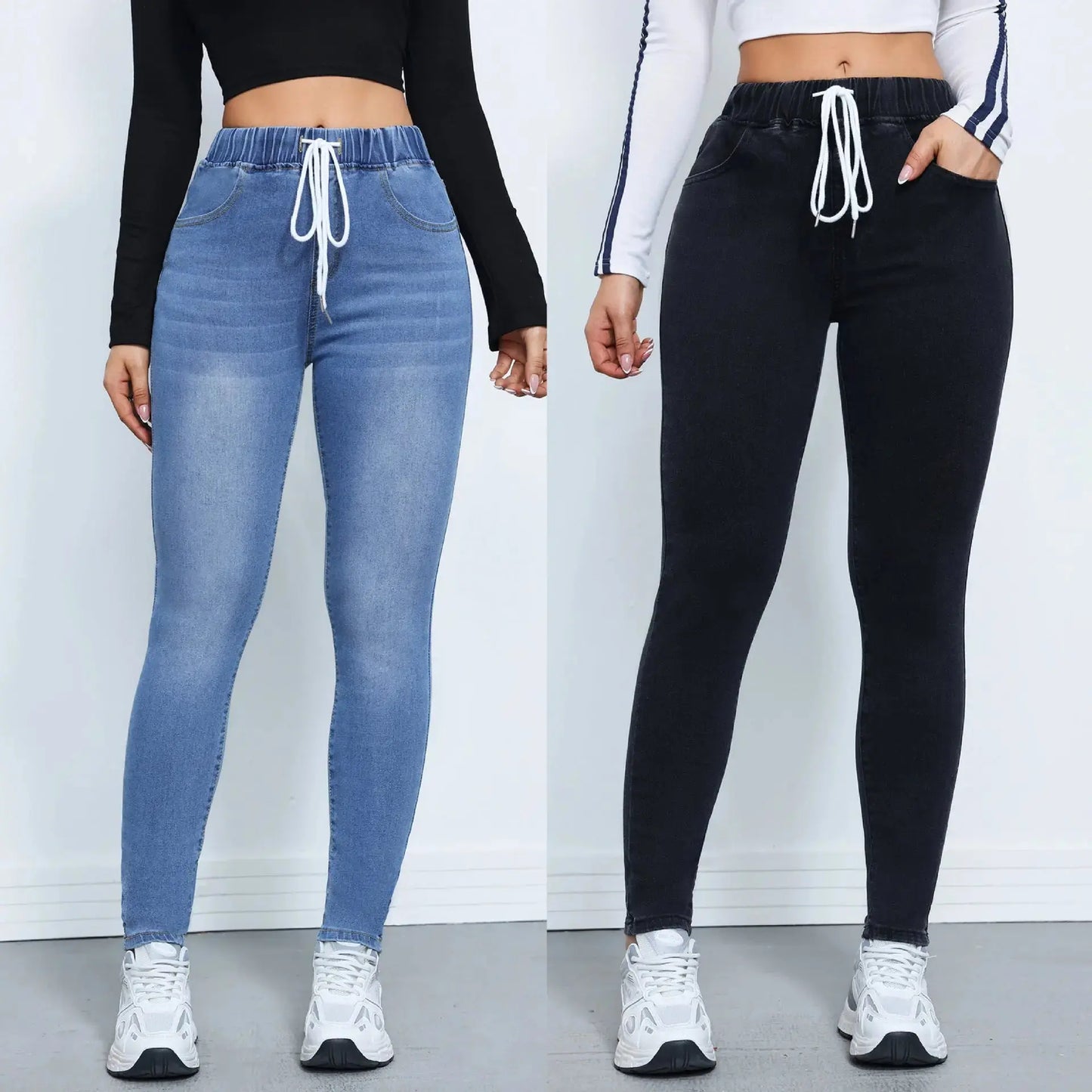 Pantalon Denim Femme cherry-fashion